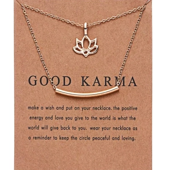 GOOD KARMA LOTUS FLOWER layered necklace. New - Picture 1 of 3